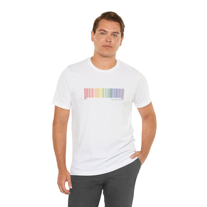 Rainbow Barcode T-Shirt — Minimal Pride Graphic Tee