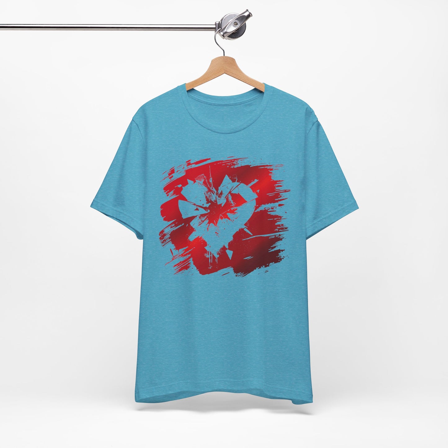 Broken Heart Brushstroke Tee — Distressed Red Heart Graphic Shirt