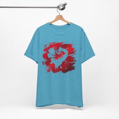 Broken Heart Brushstroke Tee — Distressed Red Heart Graphic Shirt