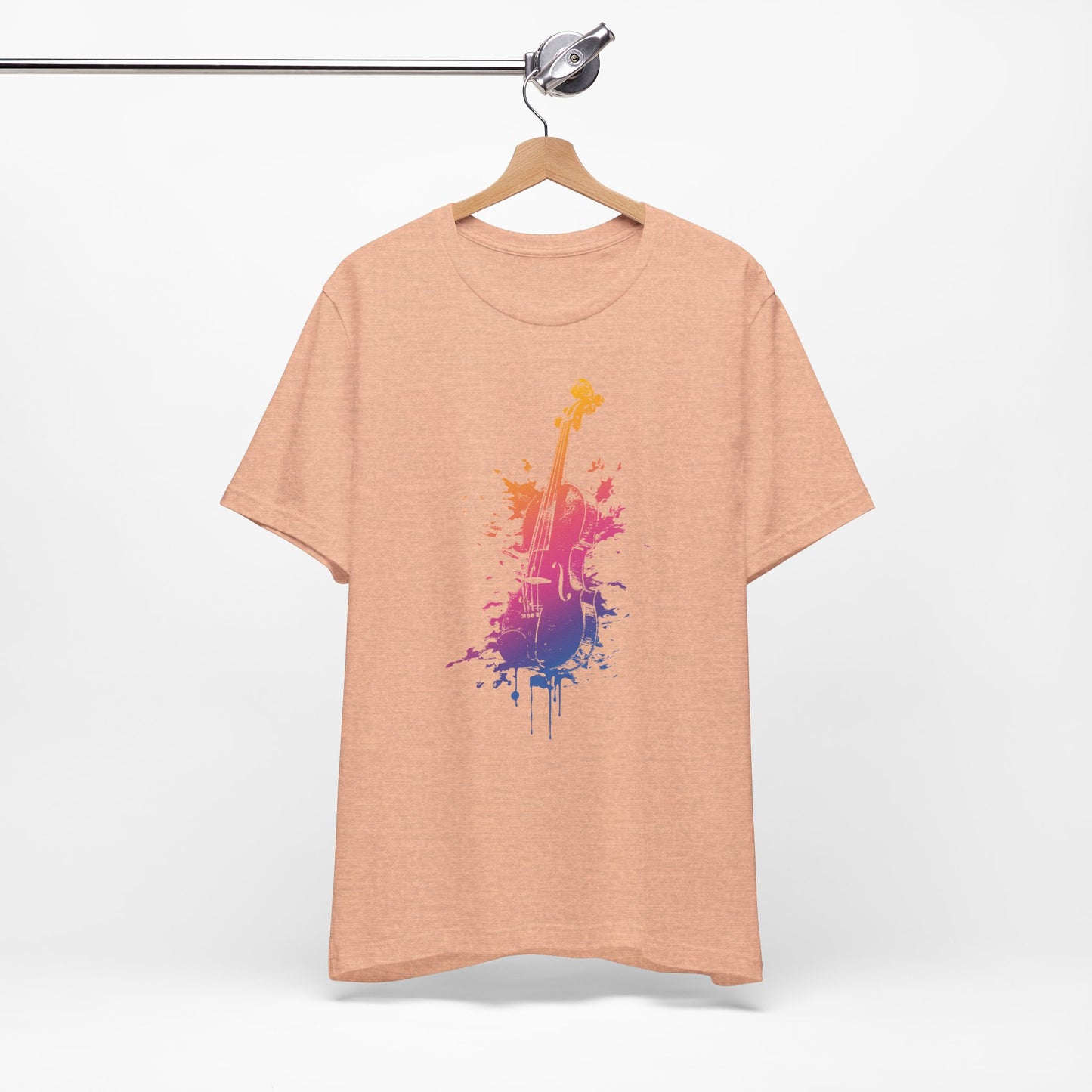 Colorful Violin Splash T-Shirt — Watercolor Musician Tee for Violinists & Music Lovers