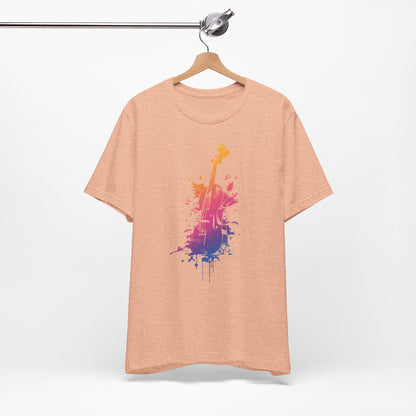 Colorful Violin Splash T-Shirt — Watercolor Musician Tee for Violinists & Music Lovers