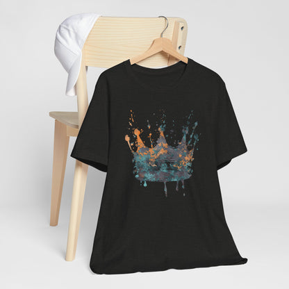 Weathered Kingdom T-Shirt — Watercolor Drip King Crown Graphic Tee
