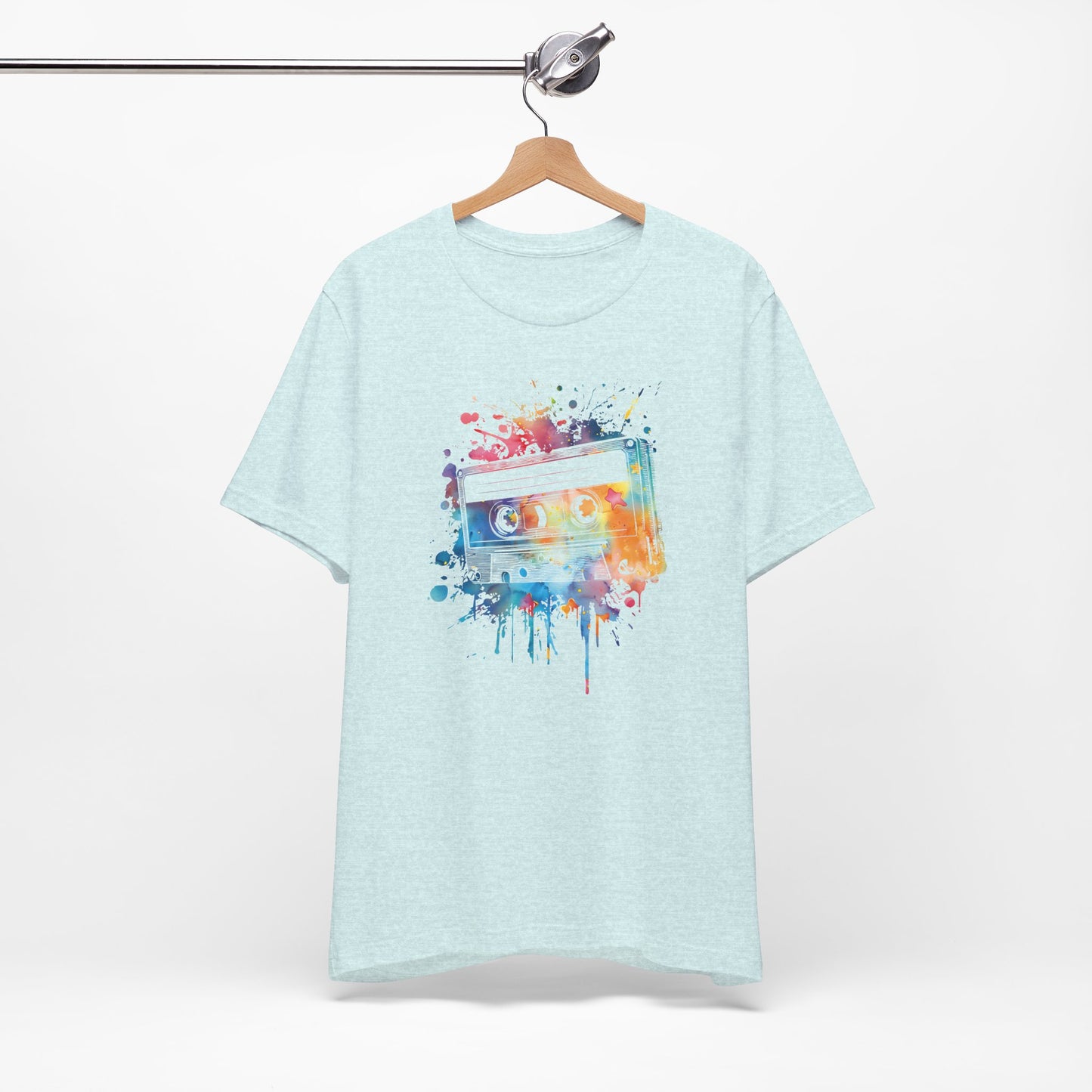 Retro Watercolor Cassette Tape T-Shirt — Vintage Music Tee