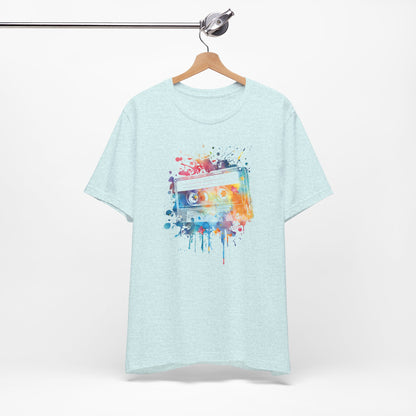 Retro Watercolor Cassette Tape T-Shirt — Vintage Music Tee