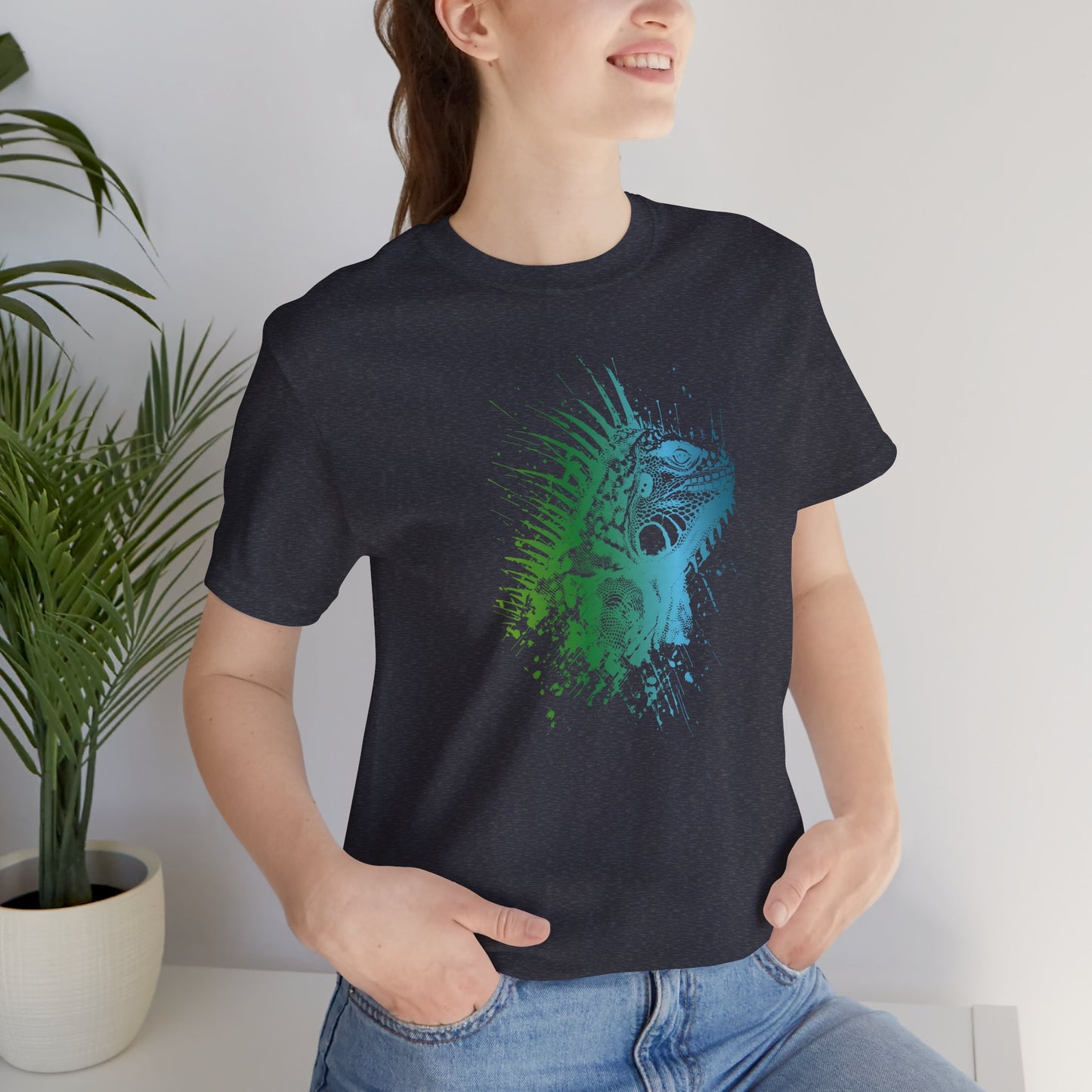 Iguana Splash T‑Shirt — Watercolor Reptile Graphic Tee
