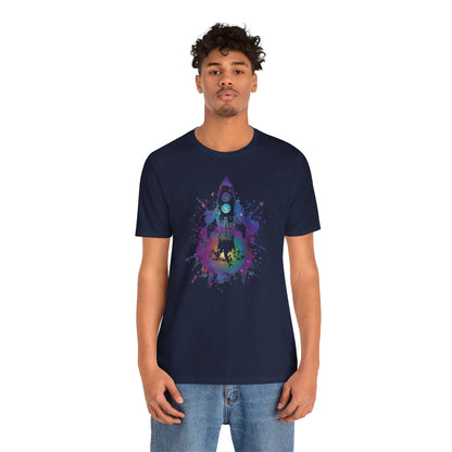 Rocket Ship T-Shirt — Colorful Space Launch Graphic Tee