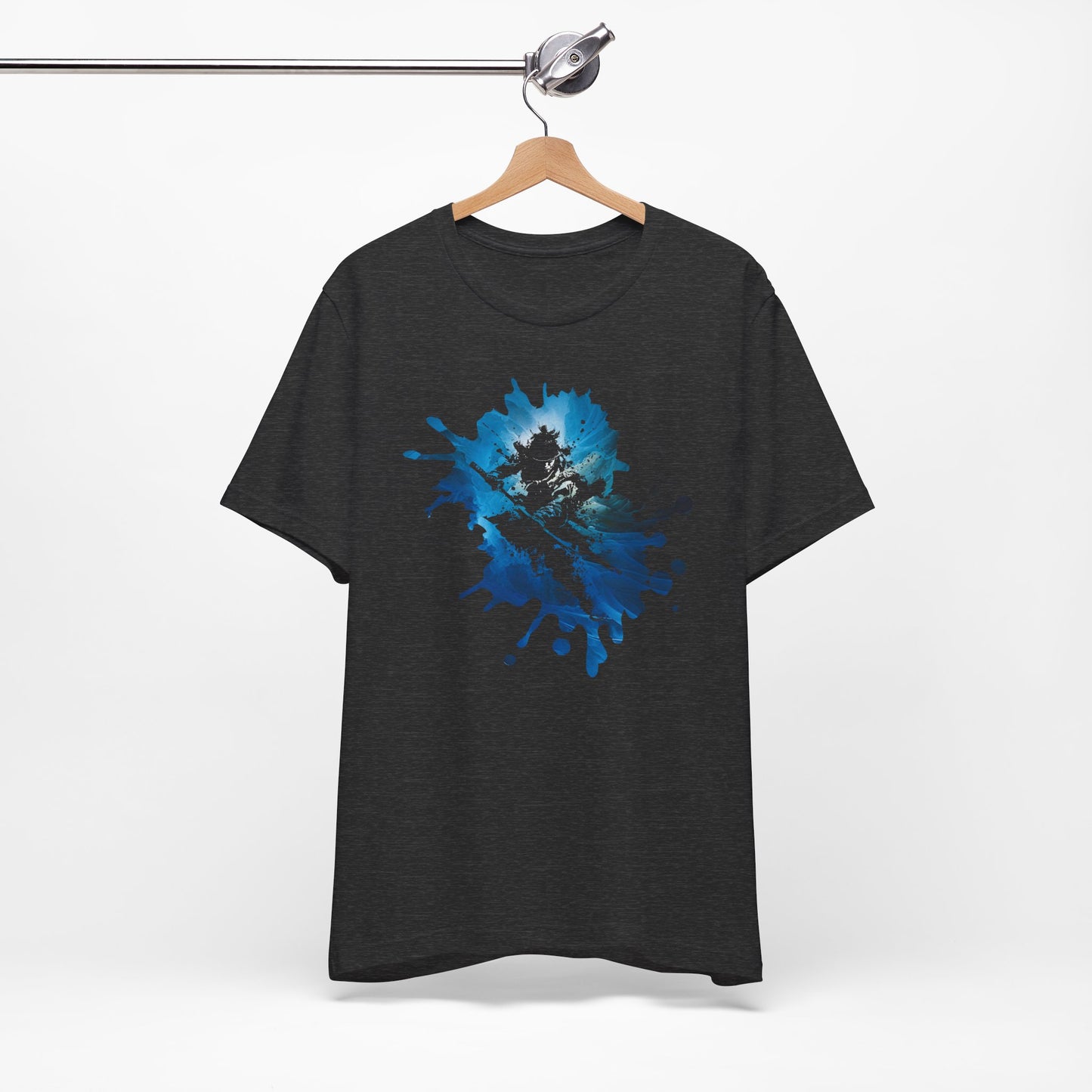 Watercolor Skateboarder T-Shirt — Blue Splash Graphic Tee