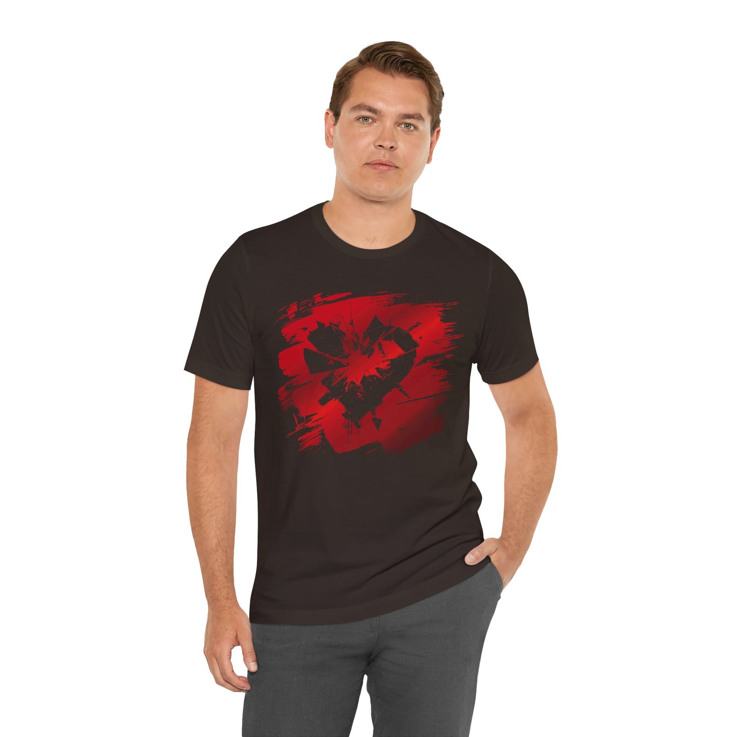 Broken Heart Brushstroke Tee — Distressed Red Heart Graphic Shirt
