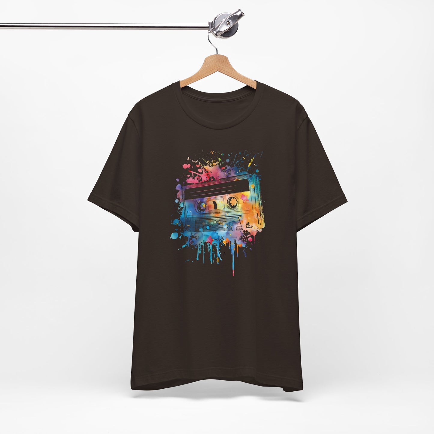 Retro Watercolor Cassette Tape T-Shirt — Vintage Music Tee