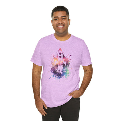 Rocket Ship T-Shirt — Colorful Space Launch Graphic Tee
