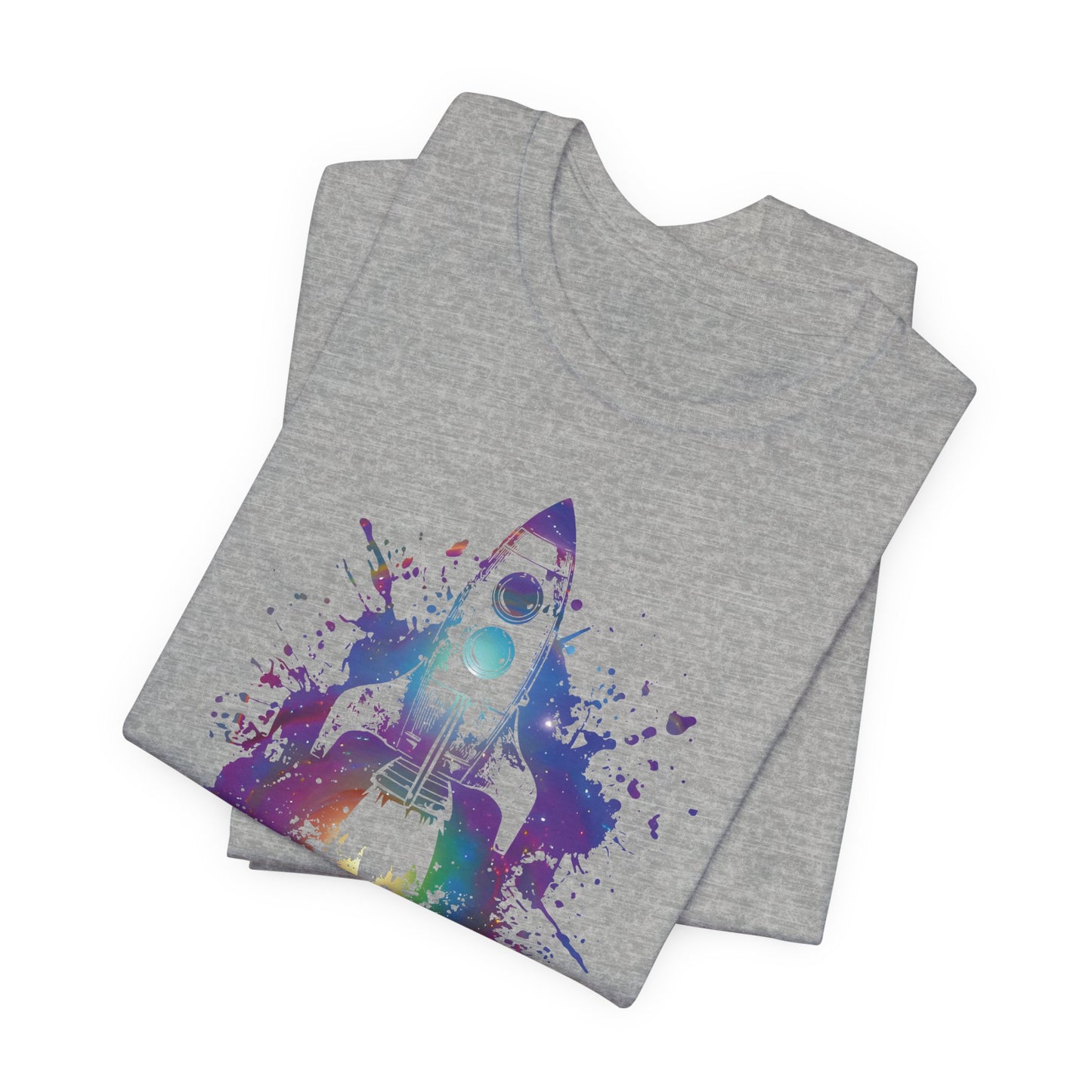 Rocket Ship T-Shirt — Colorful Space Launch Graphic Tee