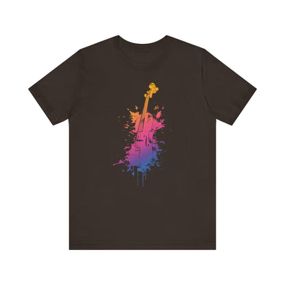 Colorful Violin Splash T-Shirt — Watercolor Musician Tee for Violinists & Music Lovers