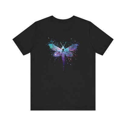 Galaxy Moth Graphic Tee - Watercolor Splatter Butterfly T-Shirt