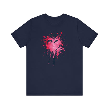 Heart Paint Splash T‑Shirt — Watercolor Pink Heart Graphic Tee