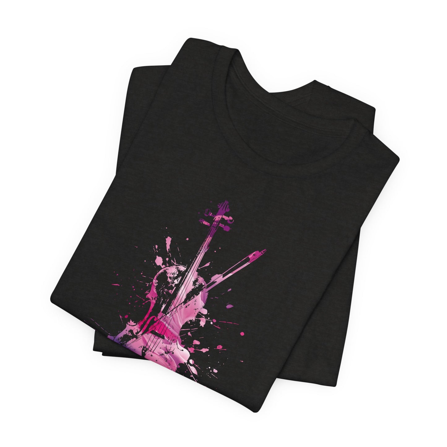 T-Shirt — Pink Watercolor Violin/Cello Graphic Tee