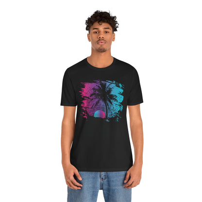 Retro Palm Sunset Tee — Vintage Beach Palm Tree T-Shirt