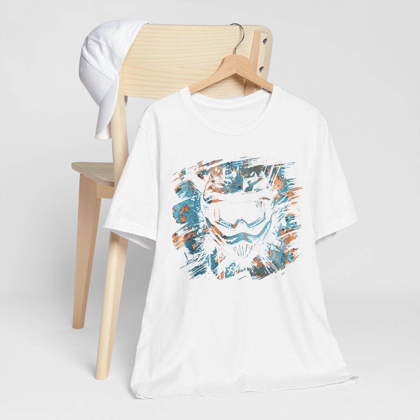 Motorcross Helmet T-Shirt — Distressed Brushstroke Animal Graphic Tee