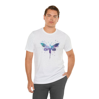 Galaxy Moth Graphic Tee - Watercolor Splatter Butterfly T-Shirt