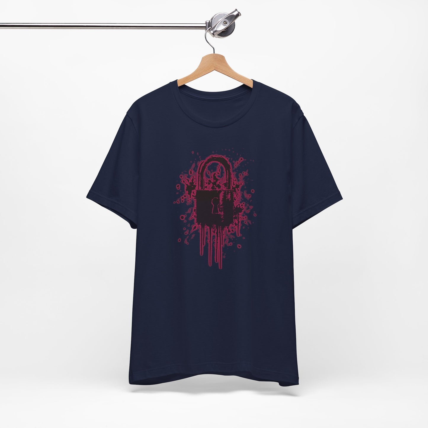 Locked Up Graphic Tee — Dark Splatter Lock Design