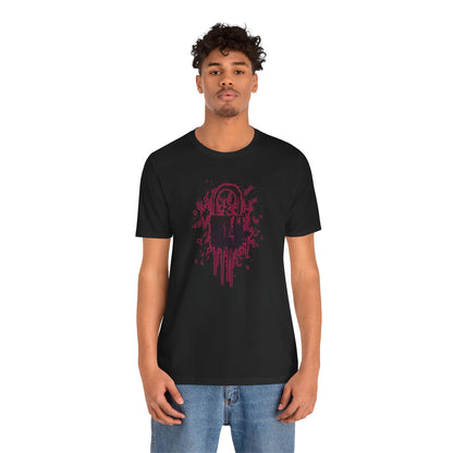 Locked Up Graphic Tee — Dark Splatter Lock Design