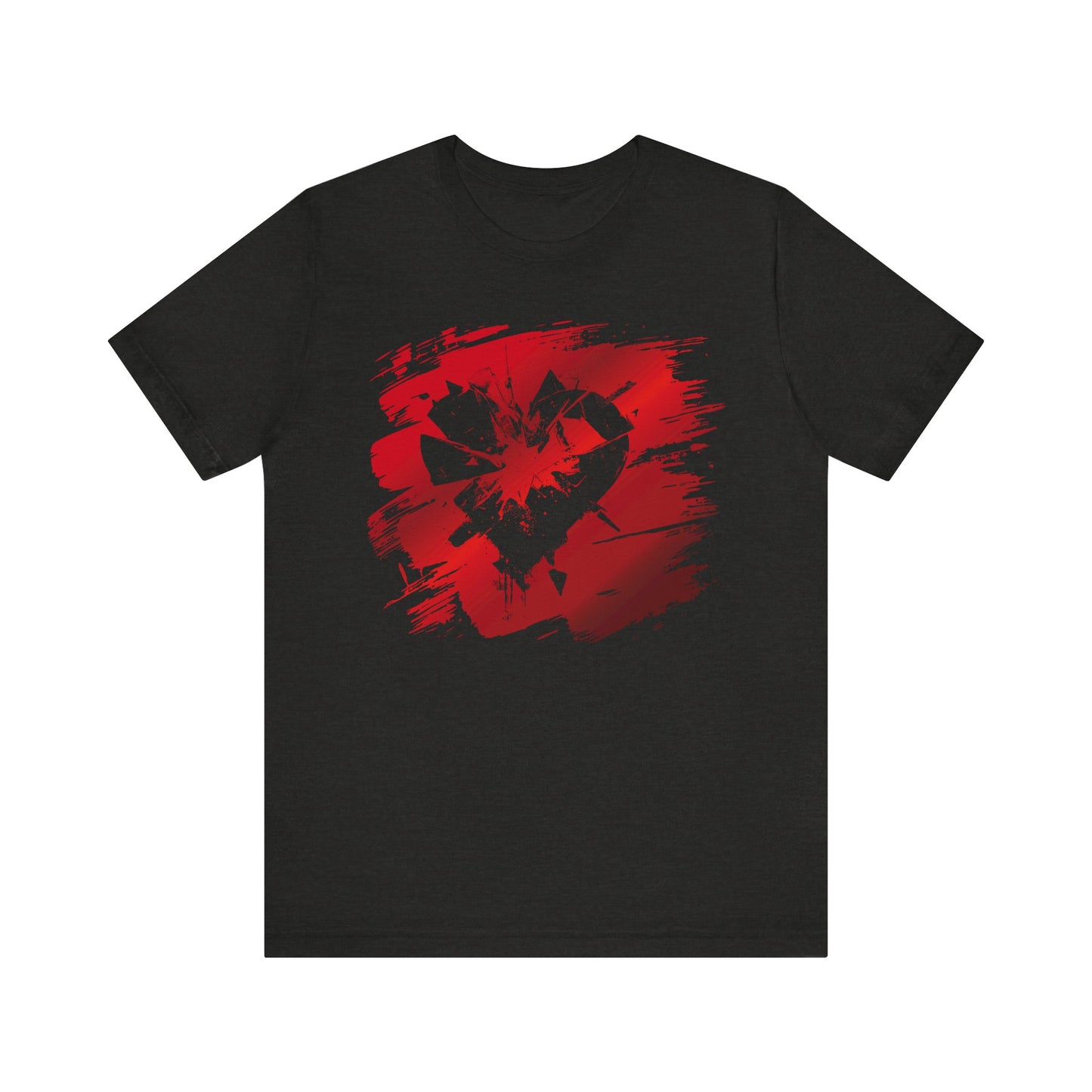 Broken Heart Brushstroke Tee — Distressed Red Heart Graphic Shirt