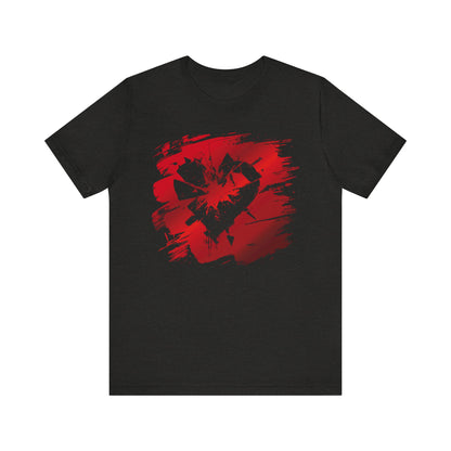 Broken Heart Brushstroke Tee — Distressed Red Heart Graphic Shirt