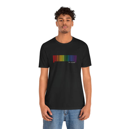 Rainbow Barcode T-Shirt — Minimal Pride Graphic Tee
