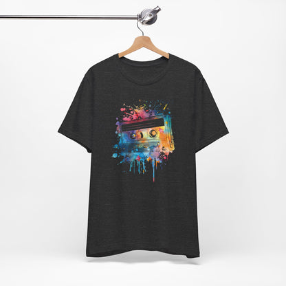 Retro Watercolor Cassette Tape T-Shirt — Vintage Music Tee