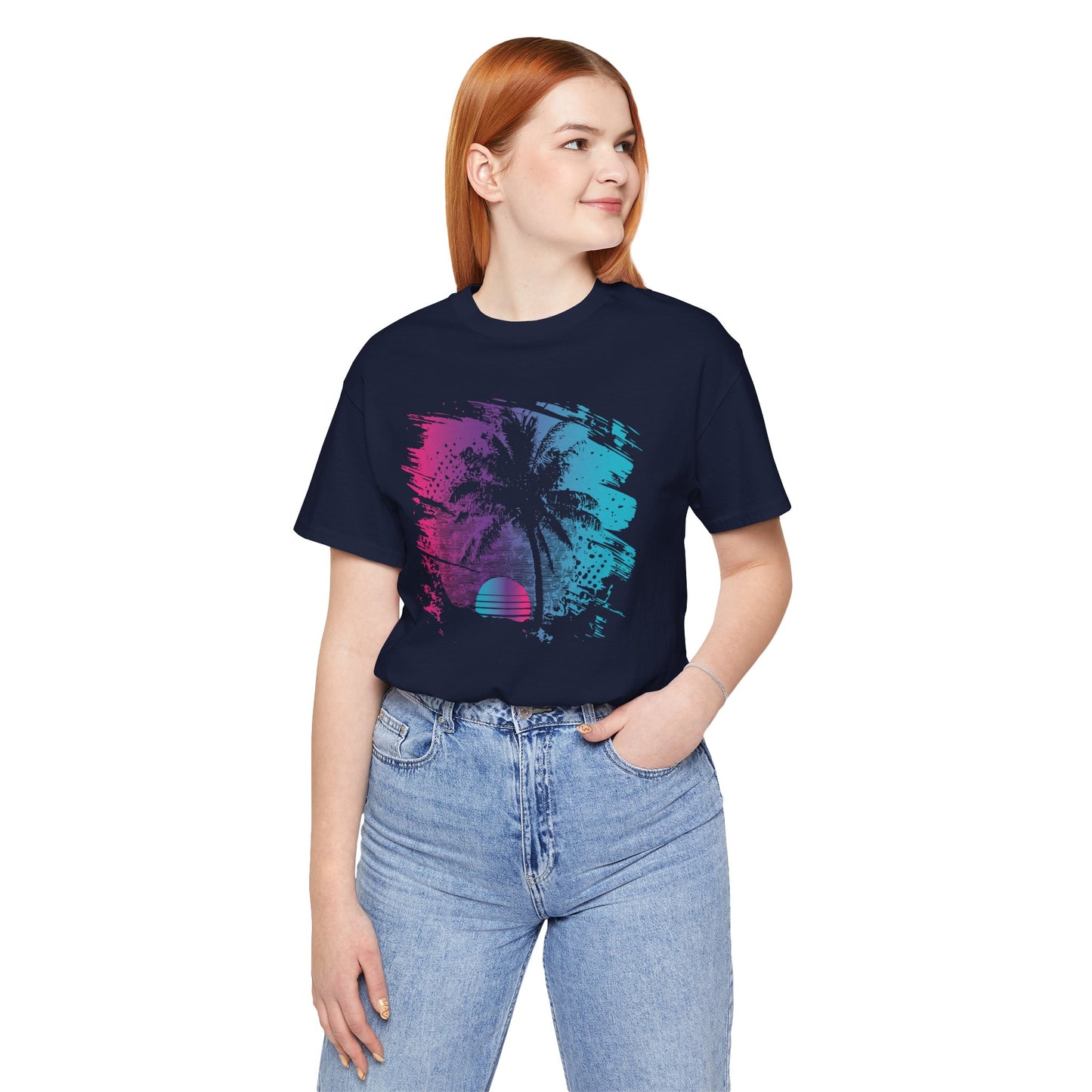 Retro Palm Sunset Tee — Vintage Beach Palm Tree T-Shirt