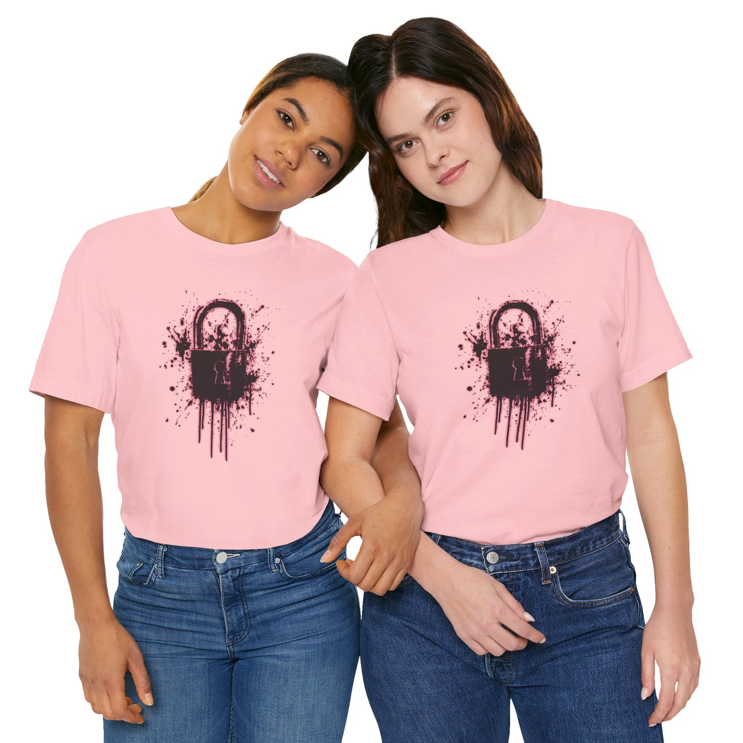 Locked Up Graphic Tee — Dark Splatter Lock Design
