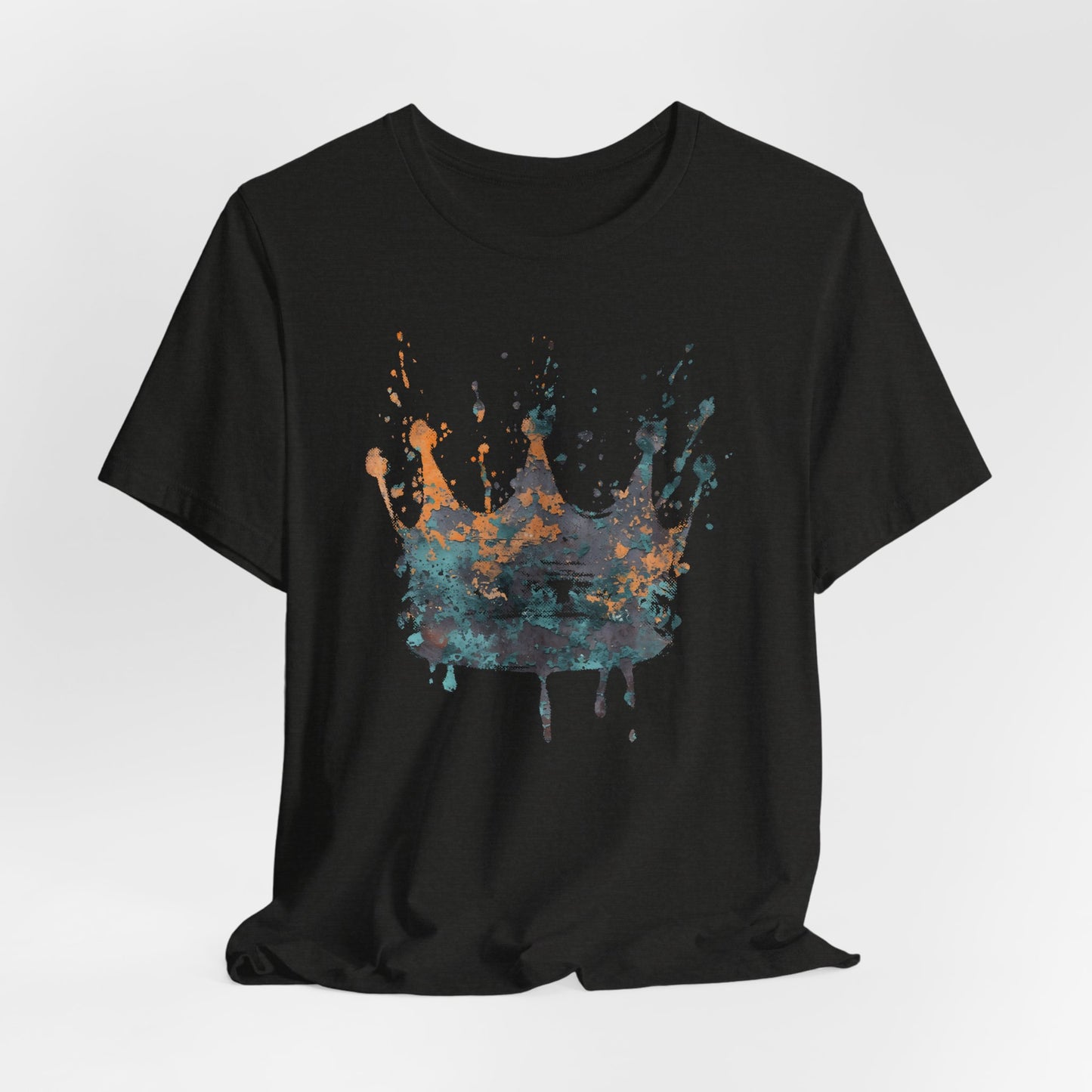 Weathered Kingdom T-Shirt — Watercolor Drip King Crown Graphic Tee