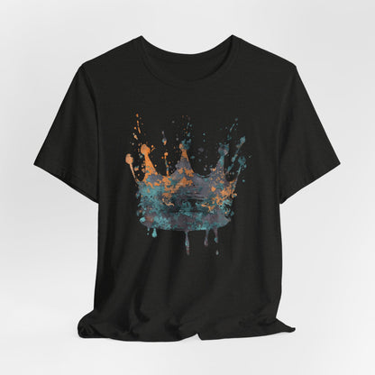 Weathered Kingdom T-Shirt — Watercolor Drip King Crown Graphic Tee