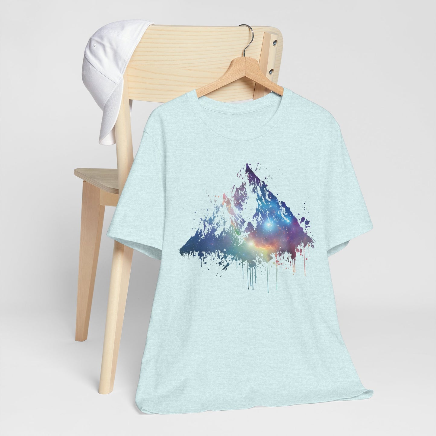Space Mountain Watercolor Tee — Colorful Drip Peak Graphic T-Shirt