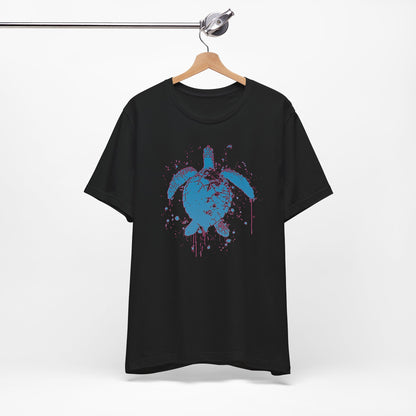 Blue Neon Sea Turtle T-Shirt — Ocean Beach Beachwear Tee
