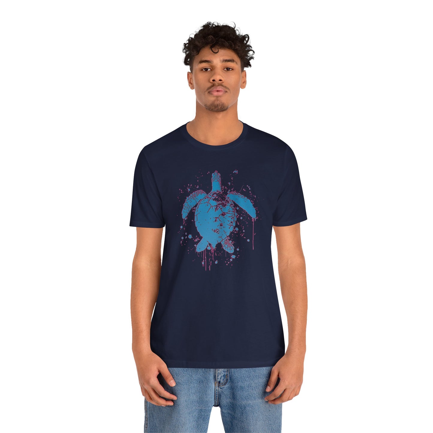 Blue Neon Sea Turtle T-Shirt — Ocean Beach Beachwear Tee