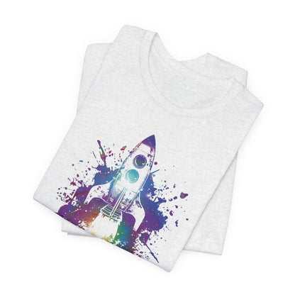 Rocket Ship T-Shirt — Colorful Space Launch Graphic Tee