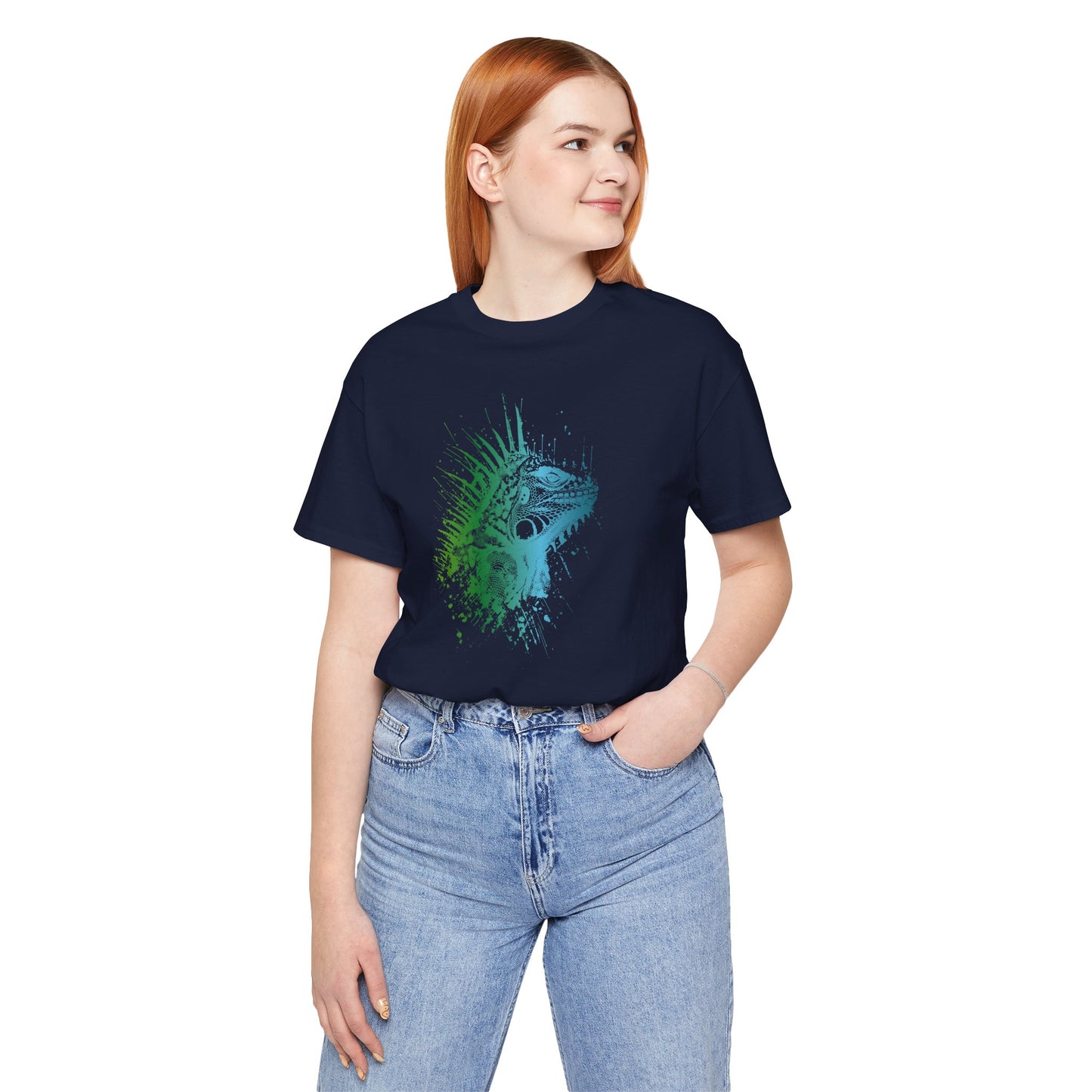 Iguana Splash T‑Shirt — Watercolor Reptile Graphic Tee