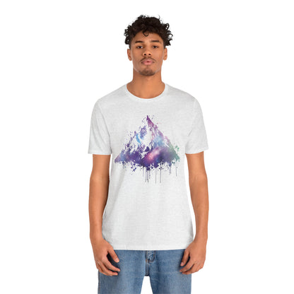 Space Mountain Watercolor Tee — Colorful Drip Peak Graphic T-Shirt
