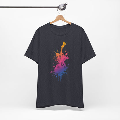 Colorful Violin Splash T-Shirt — Watercolor Musician Tee for Violinists & Music Lovers