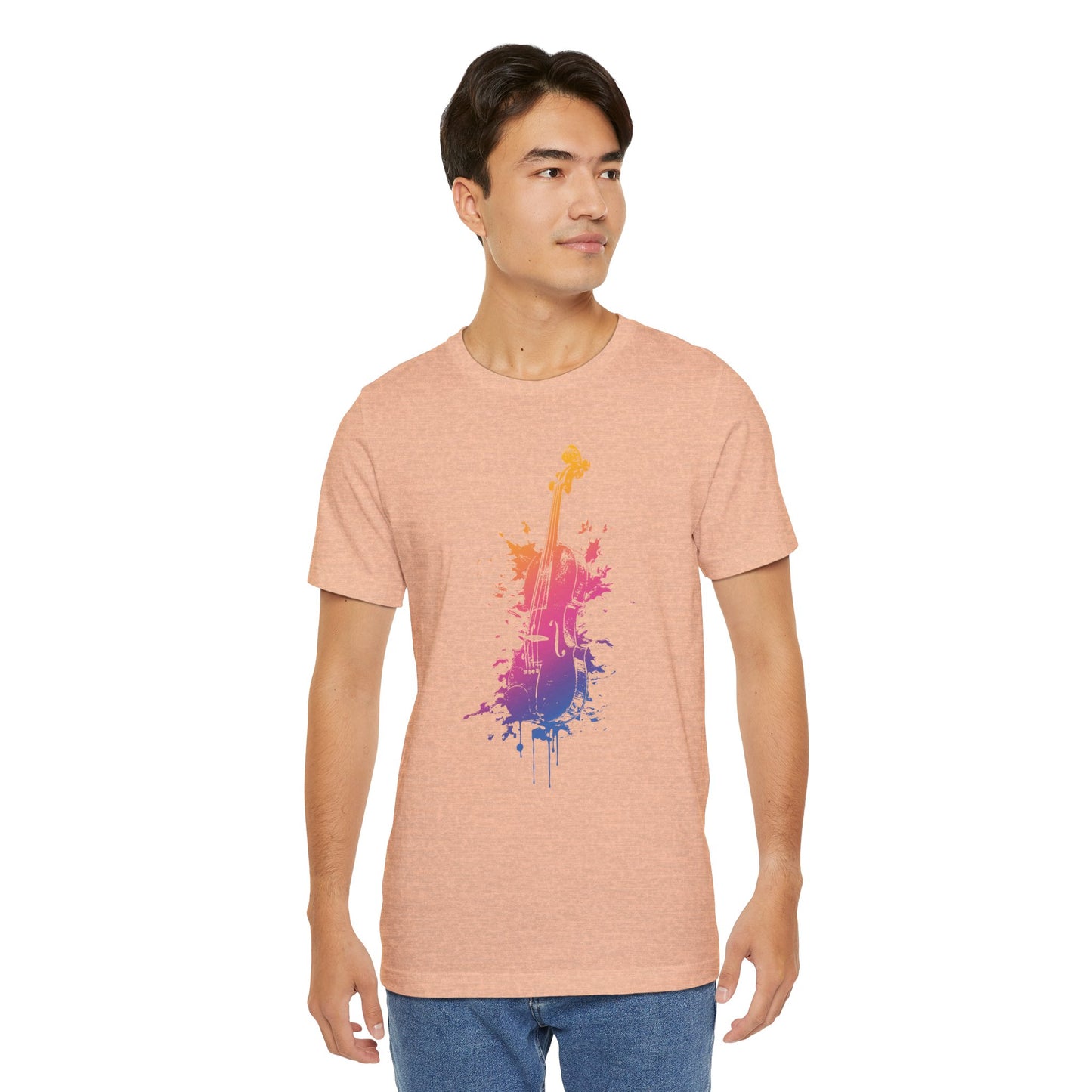 Colorful Violin Splash T-Shirt — Watercolor Musician Tee for Violinists & Music Lovers