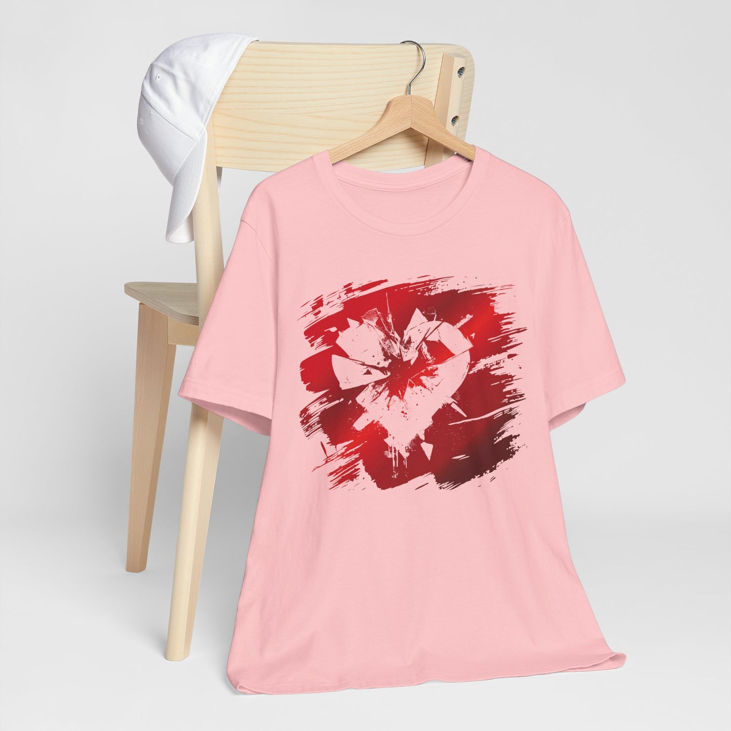 Broken Heart Brushstroke Tee — Distressed Red Heart Graphic Shirt