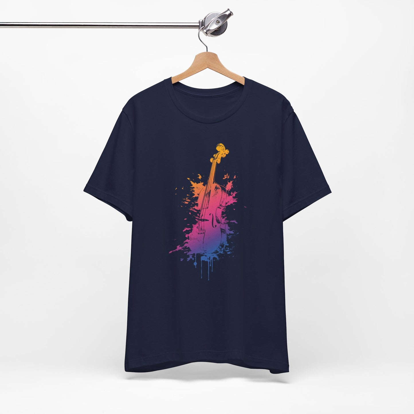 Colorful Violin Splash T-Shirt — Watercolor Musician Tee for Violinists & Music Lovers