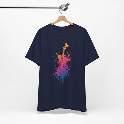 Colorful Violin Splash T-Shirt — Watercolor Musician Tee for Violinists & Music Lovers