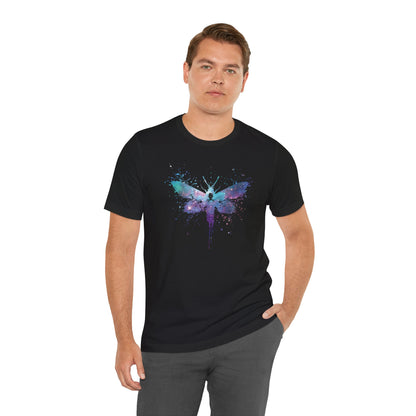 Galaxy Moth Graphic Tee - Watercolor Splatter Butterfly T-Shirt