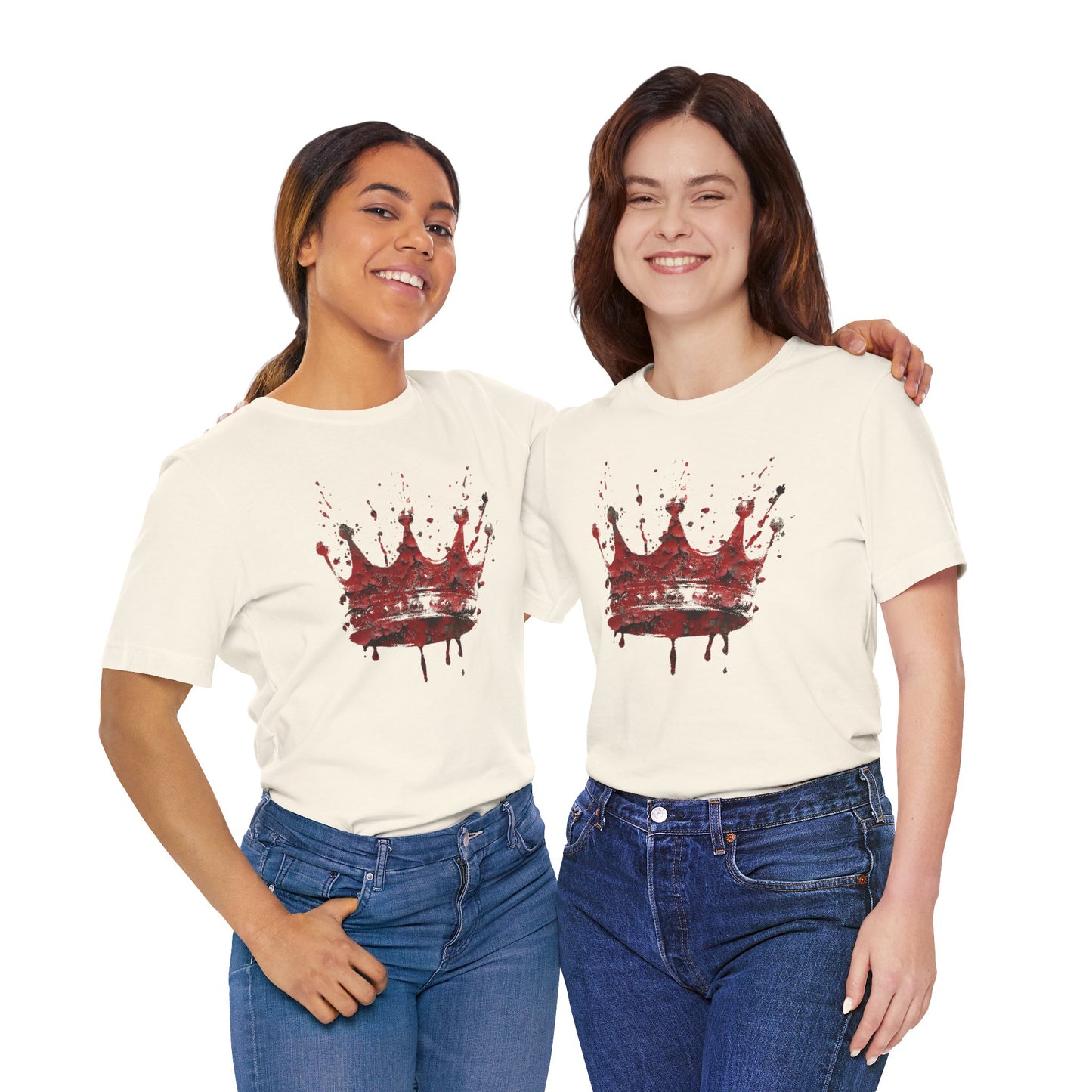 Weathered Kingdom T-Shirt — Watercolor Drip King Crown Graphic Tee
