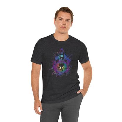 Rocket Ship T-Shirt — Colorful Space Launch Graphic Tee
