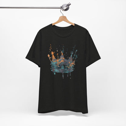 Weathered Kingdom T-Shirt — Watercolor Drip King Crown Graphic Tee
