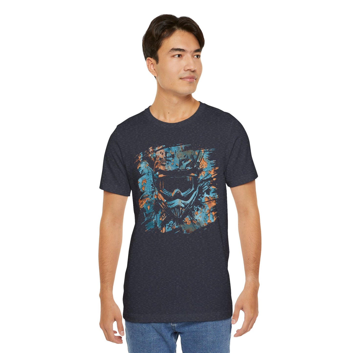 Motorcross Helmet T-Shirt — Distressed Brushstroke Animal Graphic Tee