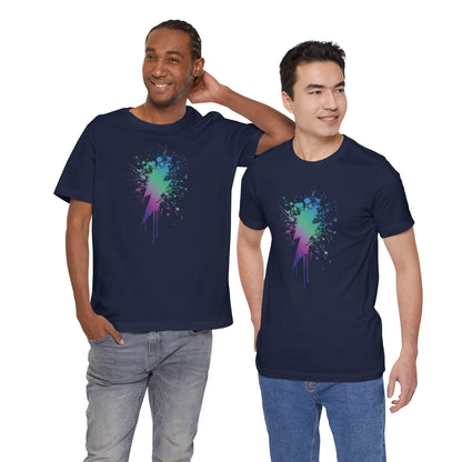 Lightning Bolt Paint-Splash T-Shirt — Colorful Graffiti Graphic Tee