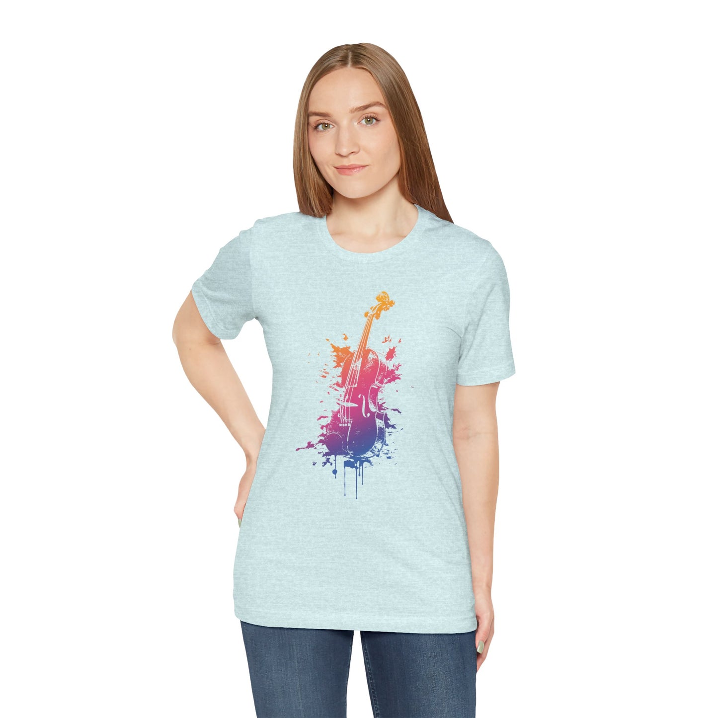 Colorful Violin Splash T-Shirt — Watercolor Musician Tee for Violinists & Music Lovers